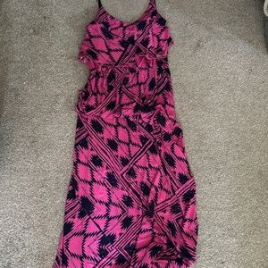 Pink and Blue Maxi Dress